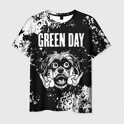 Футболка мужская Green Day рок пес, цвет: 3D-принт
