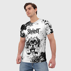 Футболка мужская Slipknot - рок пес, цвет: 3D-принт — фото 2
