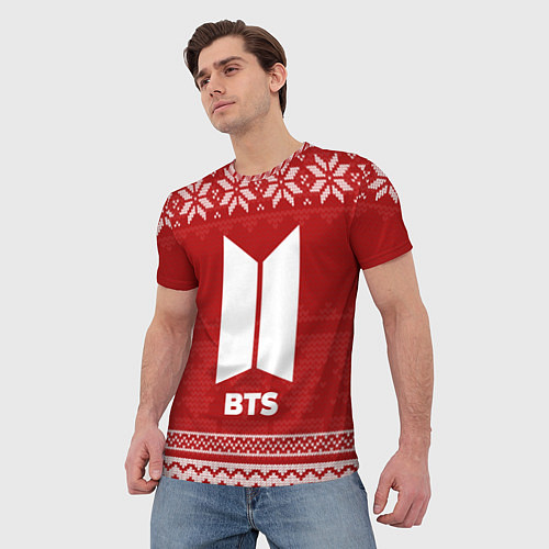Мужская футболка Новогодний BTS / 3D-принт – фото 3