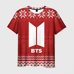 Футболка мужская Новогодний BTS, цвет: 3D-принт