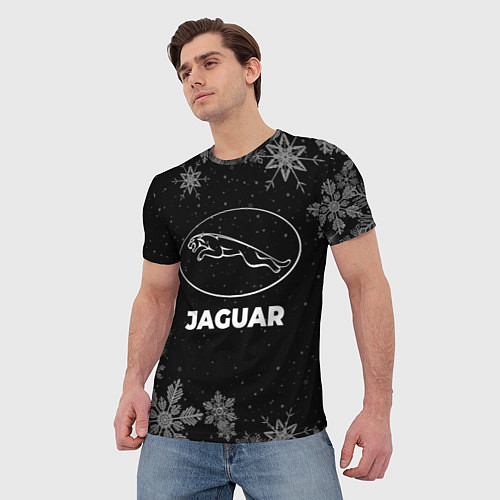 Мужская футболка Снежный Jaguar / 3D-принт – фото 3