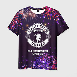 Футболка мужская Праздничный Manchester United, цвет: 3D-принт