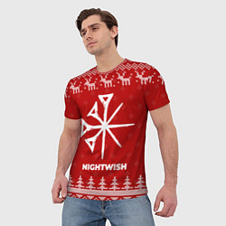 Футболка мужская Новогодний Nightwish с оленями, цвет: 3D-принт — фото 2