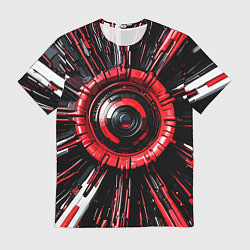 Футболка мужская Чёрно-красная сфера киберпанк, цвет: 3D-принт