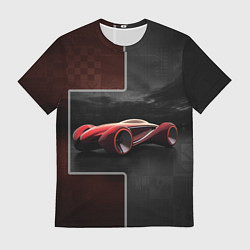 Футболка мужская Футуристичный красный спорткар, цвет: 3D-принт