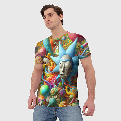 Мужская футболка Рик Санчес - абстракция / 3D-принт – фото 3