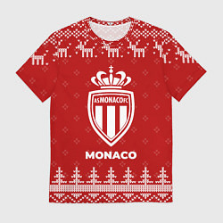 Футболка мужская Новогодний Monaco с оленями, цвет: 3D-принт