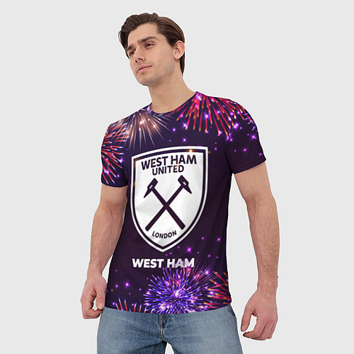 Мужская футболка Праздничный West Ham / 3D-принт – фото 3