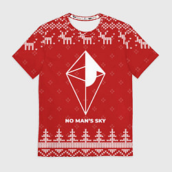 Футболка мужская Новогодний No Mans Sky с оленями, цвет: 3D-принт