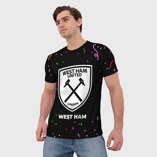 Мужская футболка West Ham конфети / 3D-принт – фото 3