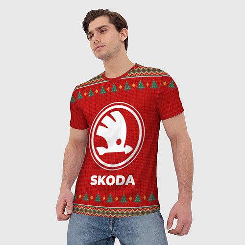 Мужская футболка Skoda new year / 3D-принт – фото 3