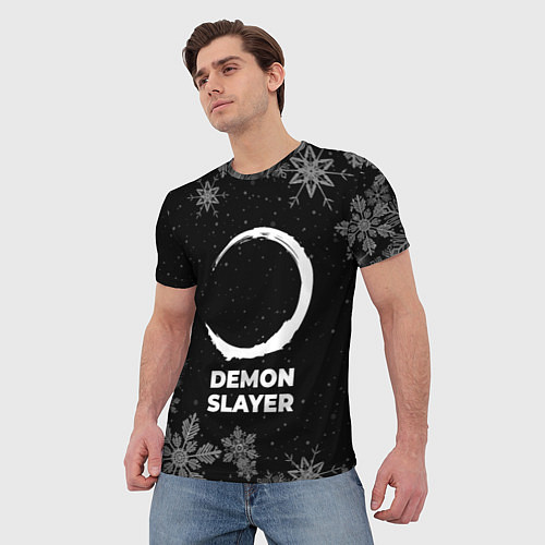 Мужская футболка Снежный Demon Slayer / 3D-принт – фото 3