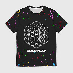 Футболка мужская Coldplay конфети, цвет: 3D-принт