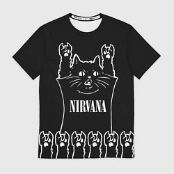 Футболка мужская Nirvana: cat rock, цвет: 3D-принт