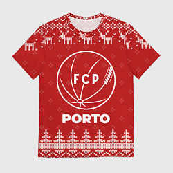 Футболка мужская Новогодний Porto с оленями, цвет: 3D-принт