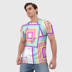 Футболка мужская Абстрактные квадраты, цвет: 3D-принт — фото 2