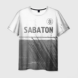 Футболка мужская Sabaton - white gradient посередине, цвет: 3D-принт