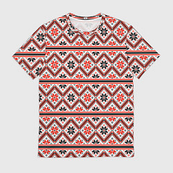 Футболка мужская Этническая вышивка, цвет: 3D-принт