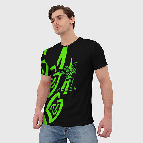 Мужская футболка Razer лого лес / 3D-принт – фото 3