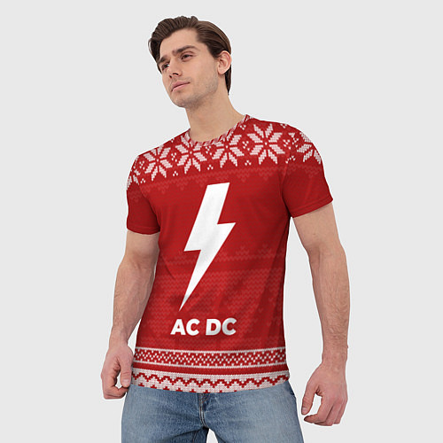Мужская футболка Новогодний AC DC / 3D-принт – фото 3
