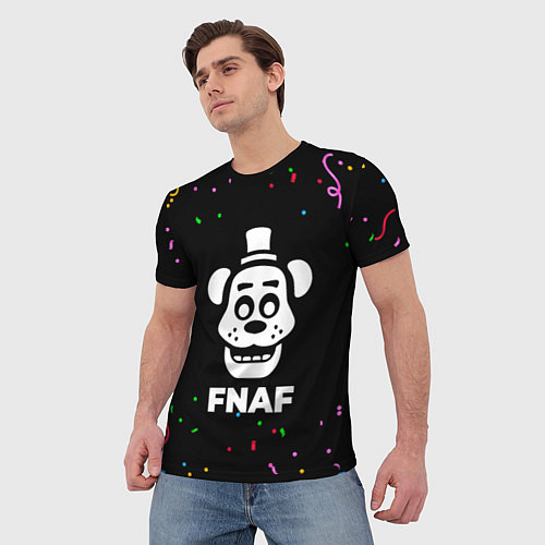 Мужская футболка FNAF конфети / 3D-принт – фото 3