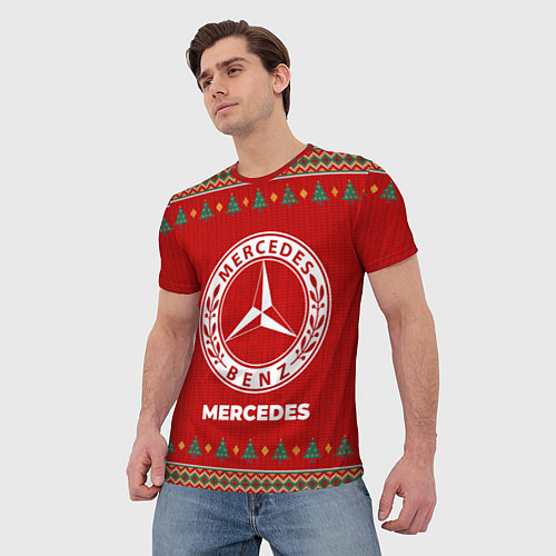 Мужская футболка Mercedes new year / 3D-принт – фото 3