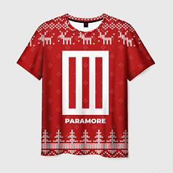 Футболка мужская Новогодний Paramore с оленями, цвет: 3D-принт