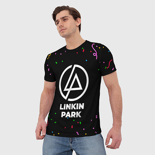 Мужская футболка Linkin Park конфети / 3D-принт – фото 3
