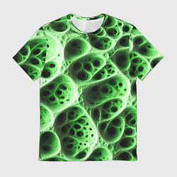 Футболка мужская Зелёная пористая структура, цвет: 3D-принт