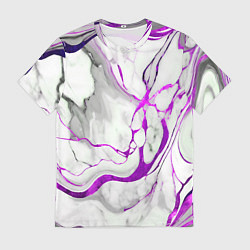 Футболка мужская Фиолетово-белый мрамор, цвет: 3D-принт