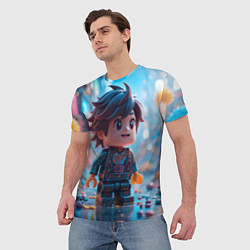 Футболка мужская Человечек из лего, цвет: 3D-принт — фото 2