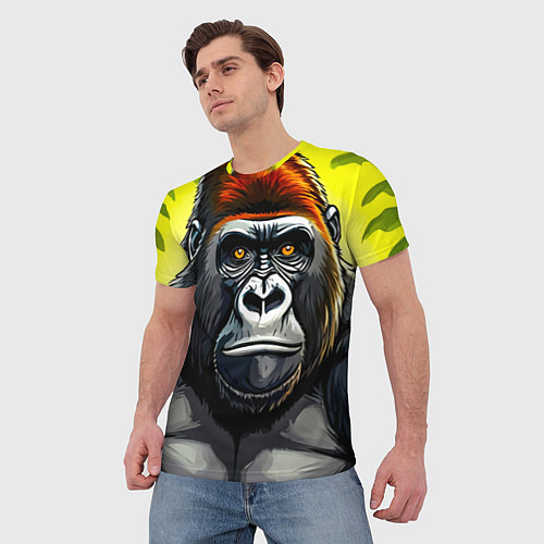 Мужская футболка Огромная горилла / 3D-принт – фото 3