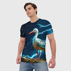 Футболка мужская Аист и гроза, цвет: 3D-принт — фото 2