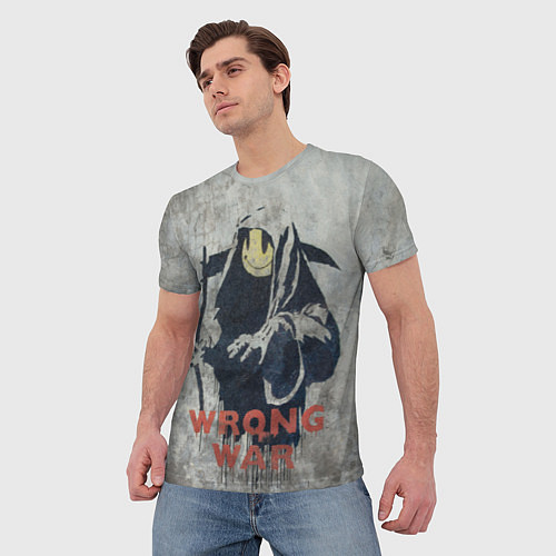 Мужская футболка Banksy - wrong war / 3D-принт – фото 3