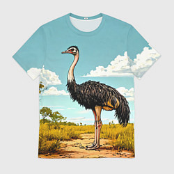 Футболка мужская Страус в природе, цвет: 3D-принт