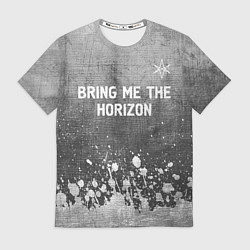 Футболка мужская Bring Me the Horizon - grey gradient посередине, цвет: 3D-принт