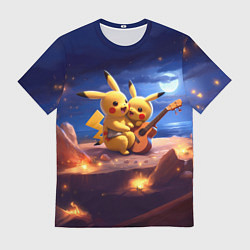 Футболка мужская Пикачу с гитарой, цвет: 3D-принт