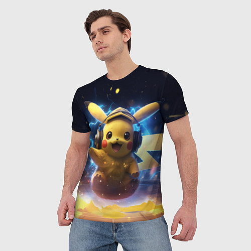 Мужская футболка Пикачу диджей / 3D-принт – фото 3