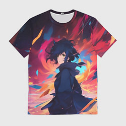 Футболка мужская Аниме девушка и ветер, цвет: 3D-принт