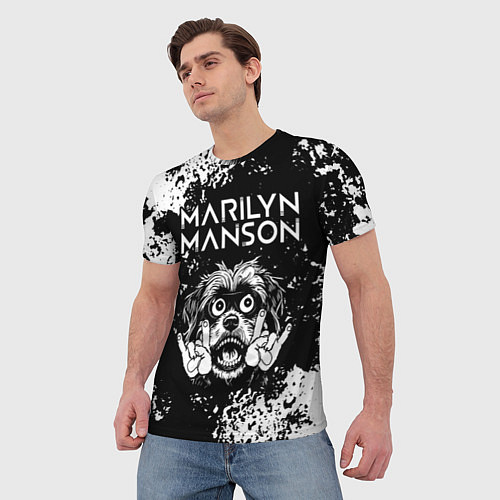 Мужская футболка Marilyn Manson рок пес / 3D-принт – фото 3