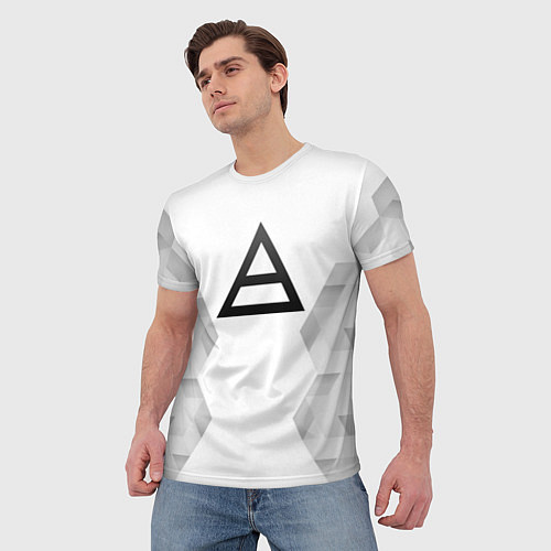 Мужская футболка Thirty Seconds to Mars white poly / 3D-принт – фото 3