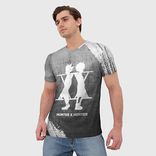 Мужская футболка Hunter x Hunter - grey gradient / 3D-принт – фото 3