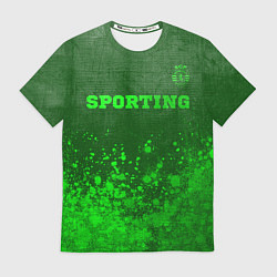 Футболка мужская Sporting - green gradient посередине, цвет: 3D-принт