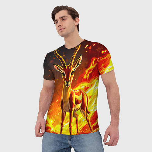 Мужская футболка Газель в огне / 3D-принт – фото 3