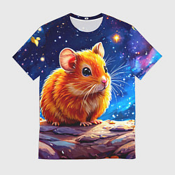 Футболка мужская Хомяк и космическое небо, цвет: 3D-принт