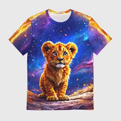 Футболка мужская Львенок в звездную ночь, цвет: 3D-принт