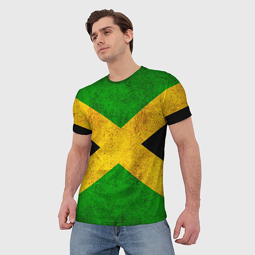 Мужская футболка Jamaica flag / 3D-принт – фото 3