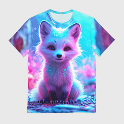 Футболка мужская Песец в неоновом свете, цвет: 3D-принт