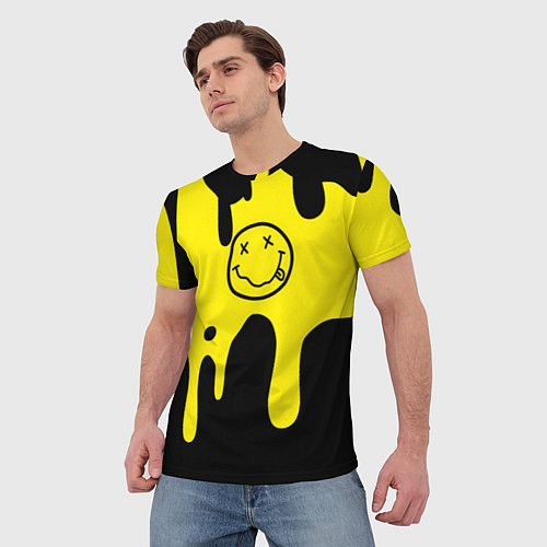 Мужская футболка Нирвана потёки краски / 3D-принт – фото 3