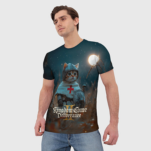 Мужская футболка Kingdom Come Deliverance 2 рыцарь котенок / 3D-принт – фото 3